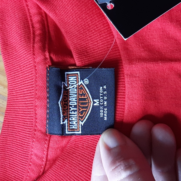 Vintage Harley-Davidson Enough Said Stockholm Sweden Red Med T-shirt - Picture 6 of 10